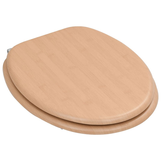 Vidaxl toiletbril met deksel bamboe mdf