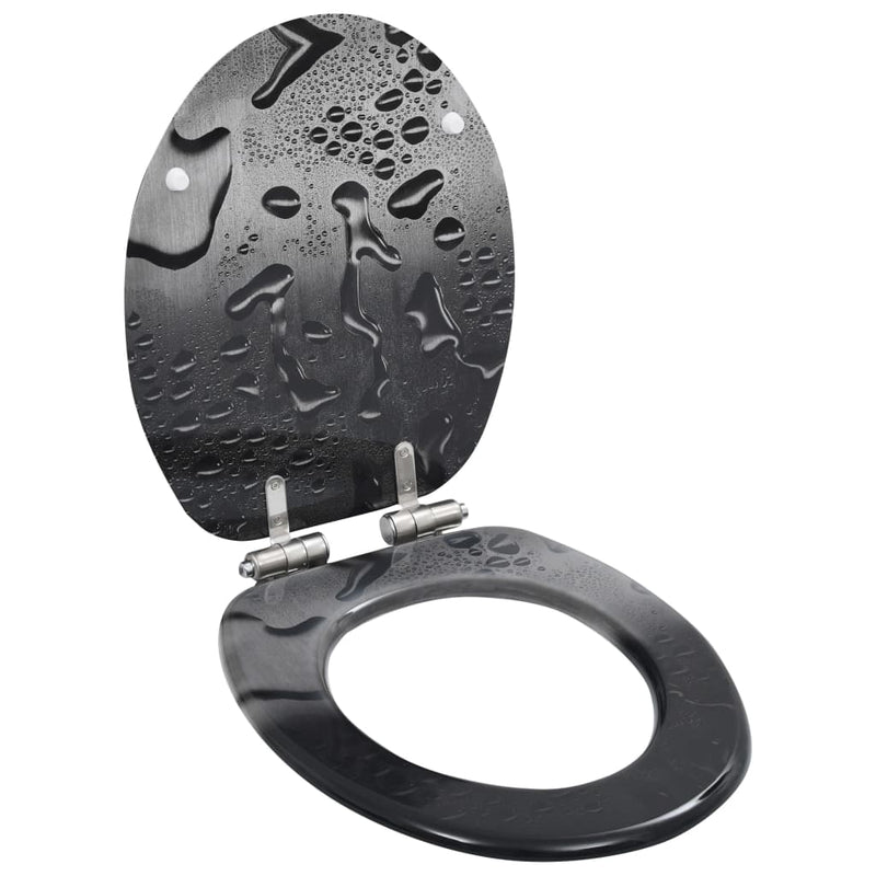 Load image into Gallery viewer, Vidaxl toiletbril met soft-close deksel waterdruppel mdf
