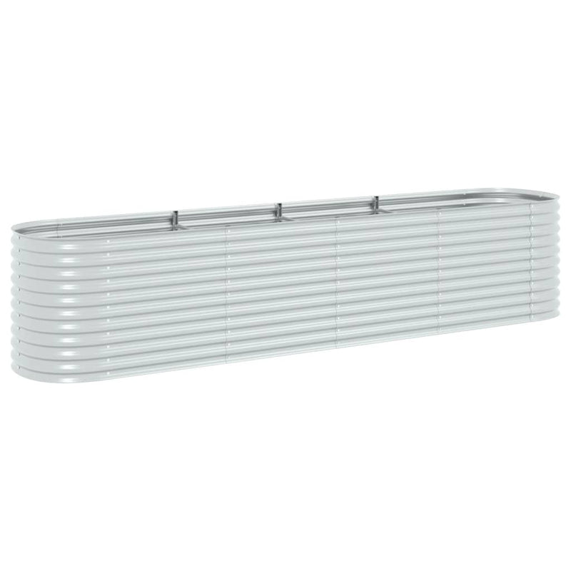 Load image into Gallery viewer, VidaXL Plantenbak verhoogd 400x80x81 cm gegalvaniseerd staal zilver
