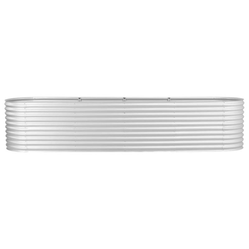 Load image into Gallery viewer, VidaXL Plantenbak verhoogd 400x80x81 cm gegalvaniseerd staal zilver
