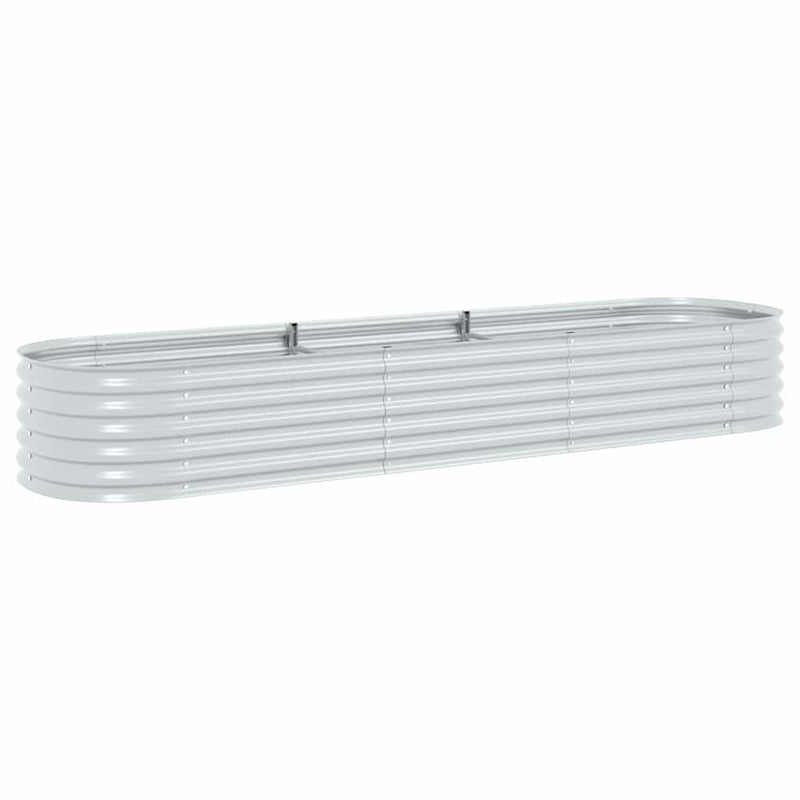 Load image into Gallery viewer, Vidaxl plantenbak verhoogd 320x80x44 cm gegalvaniseerd staal zilver
