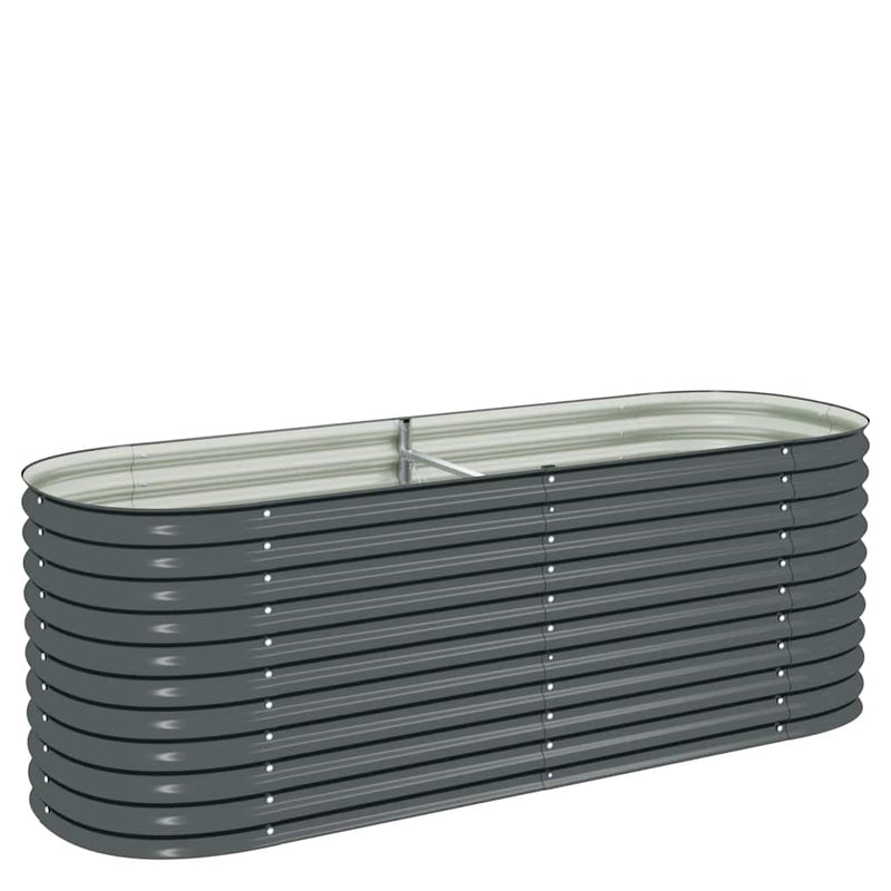 Load image into Gallery viewer, Vidaxl plantenbak verhoogd 240x80x81 cm gegalvaniseerd staal grijs
