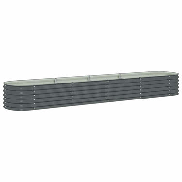 Vidaxl plantenbak verhoogd 400x80x44 cm gegalvaniseerd staal grijs