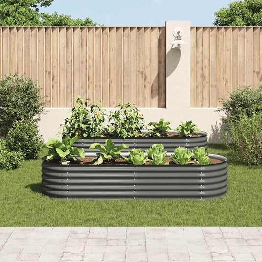 Vidaxl plantenbak verhoogd 240x80x44 cm gegalvaniseerd staal grijs