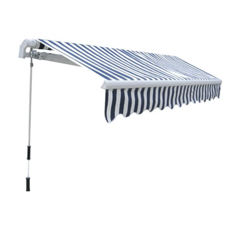 Load image into Gallery viewer, Vidaxl luifel handmatig uittrekbaar 300 cm blauw wit
