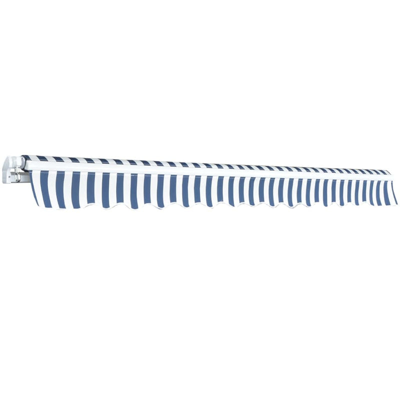 Load image into Gallery viewer, Vidaxl luifel handmatig uittrekbaar 350 cm blauw wit
