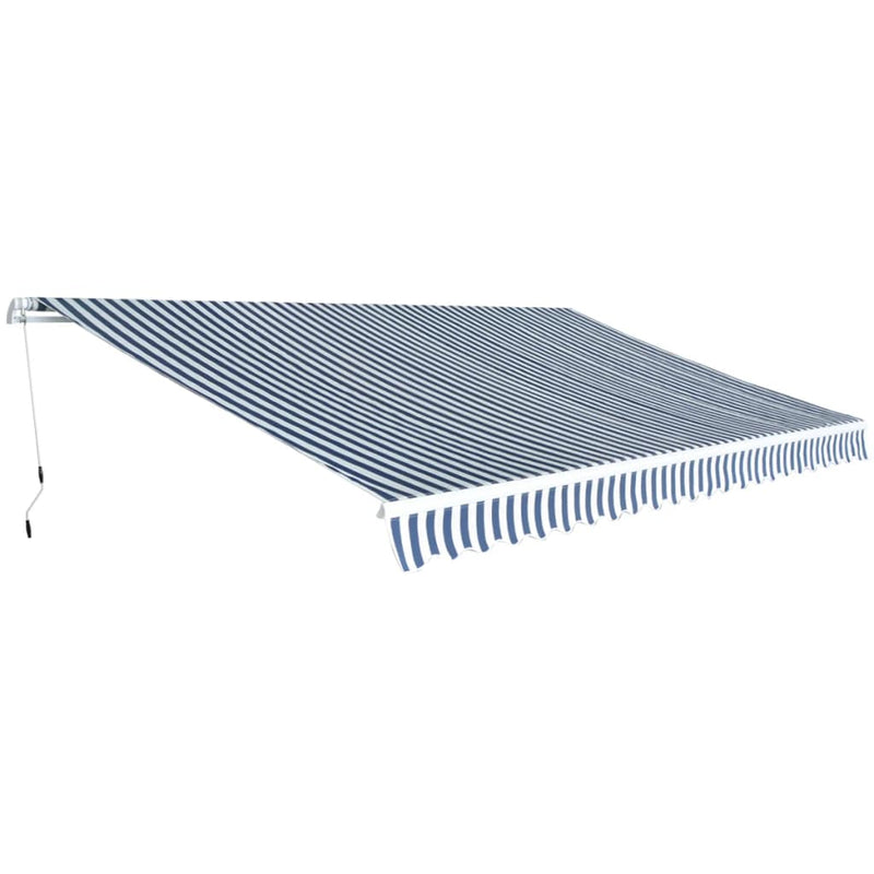 Load image into Gallery viewer, VidaXL Luifel handmatig uittrekbaar 500 cm blauw wit
