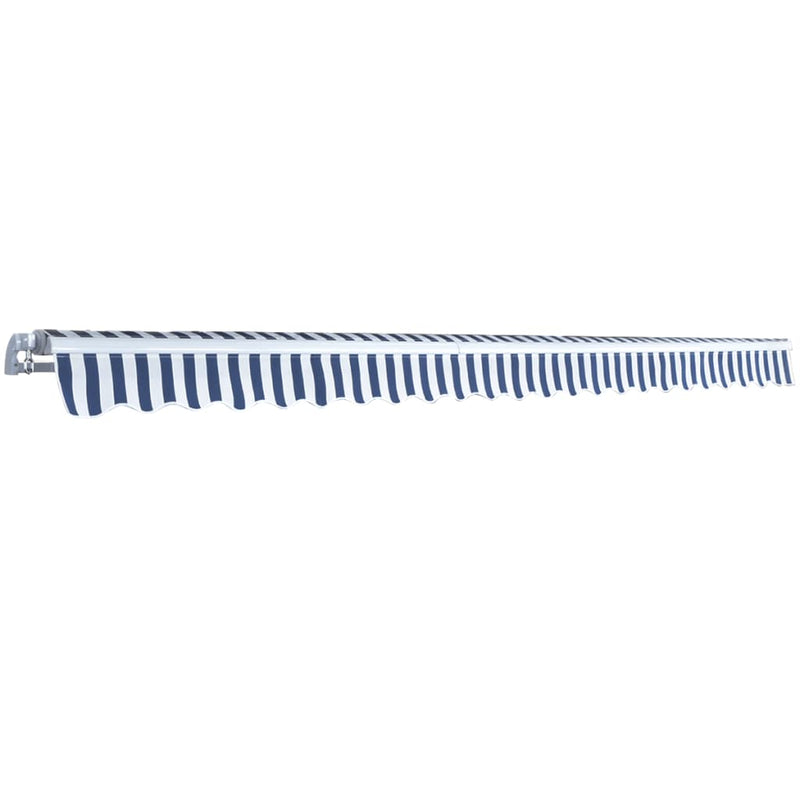 Load image into Gallery viewer, VidaXL Luifel handmatig uittrekbaar 500 cm blauw wit
