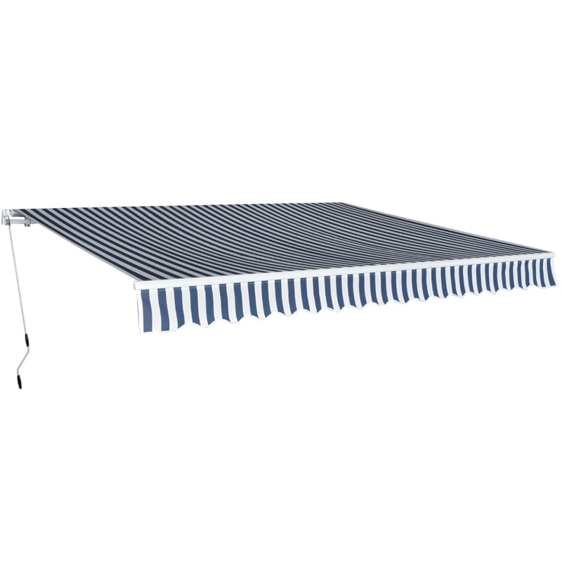 Load image into Gallery viewer, Vidaxl luifel handmatig uittrekbaar 400 cm blauw wit
