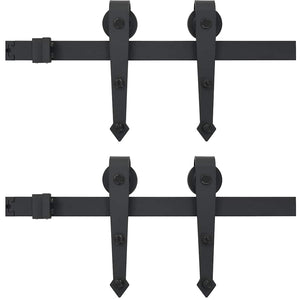 Vidaxl onderdelenset voor schuifdeur 2x183 cm staal zwart