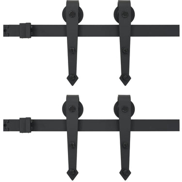 Vidaxl onderdelenset voor schuifdeur 2x183 cm staal zwart