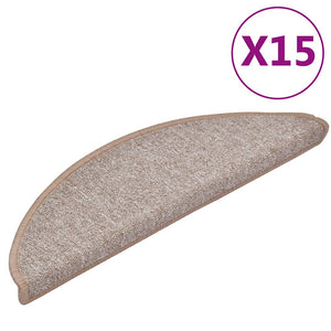 Vidaxl trapmatten 15 st 56x17x3 cm lichtbruin halfrond