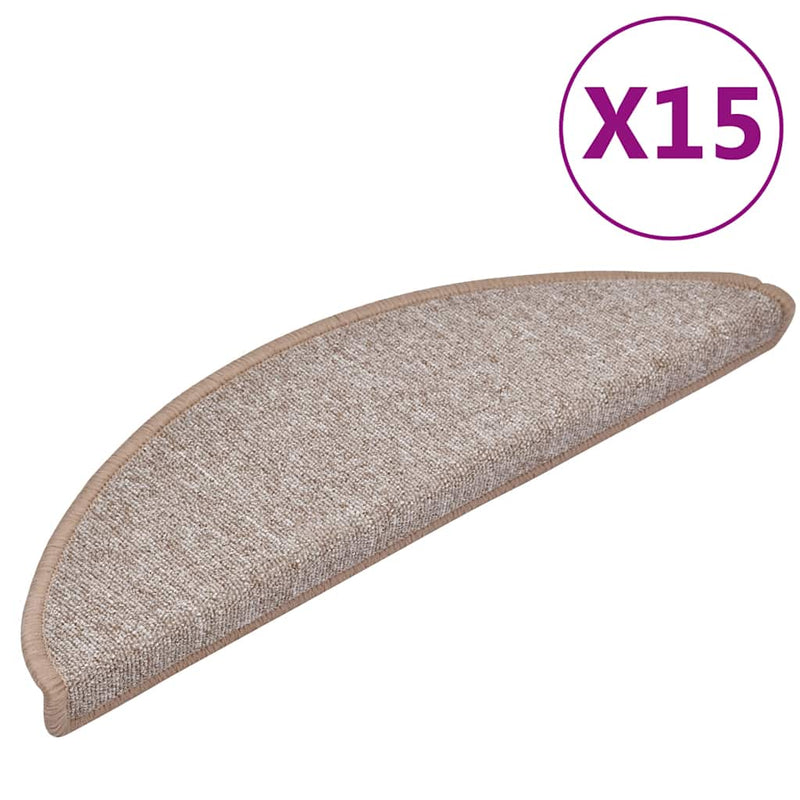 Load image into Gallery viewer, Vidaxl trapmatten 15 st 56x17x3 cm lichtbruin halfrond
