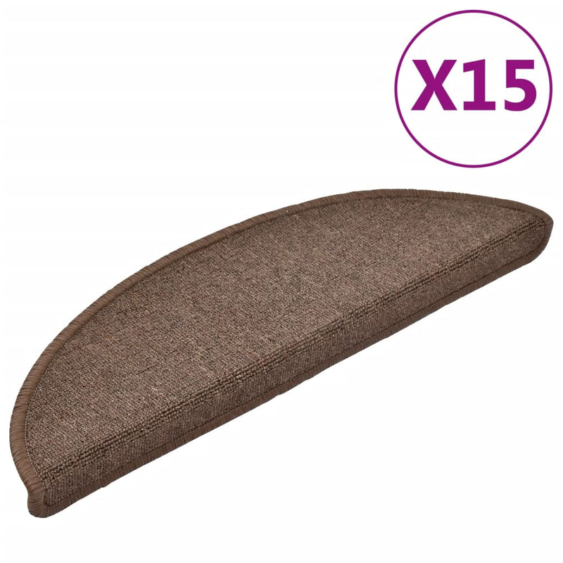 Load image into Gallery viewer, Vidaxl trapmatten 15 st 56x17x3 cm koffiebruin halfrond

