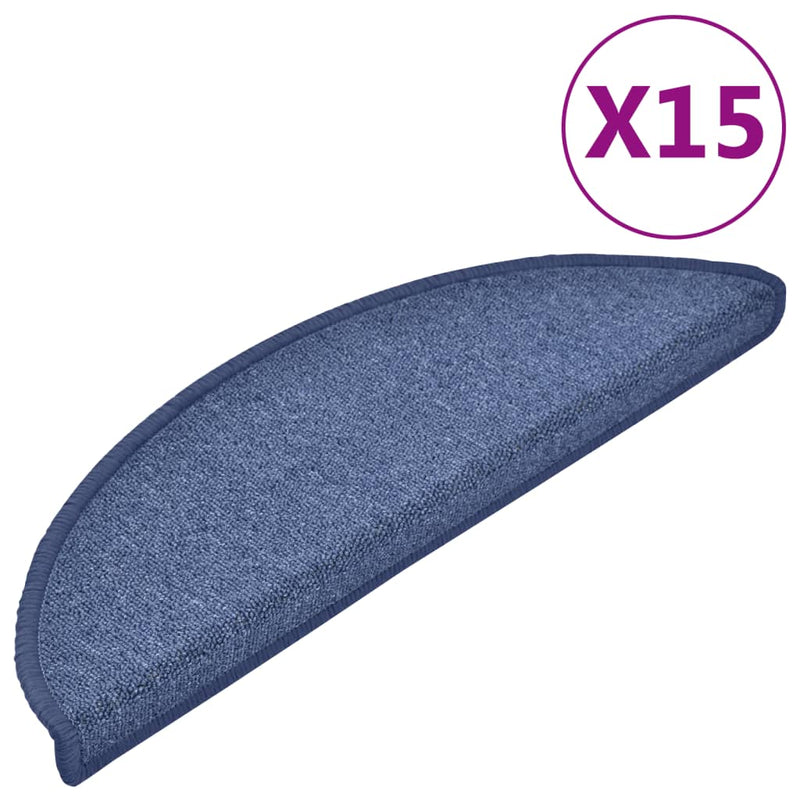 Load image into Gallery viewer, Vidaxl trapmatten 15 st 56x17x3 cm blauw halfrond
