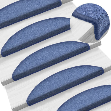 Vidaxl trapmatten 15 st 56x17x3 cm blauw halfrond