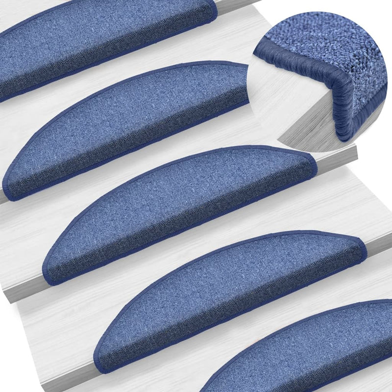 Load image into Gallery viewer, Vidaxl trapmatten 15 st 56x17x3 cm blauw halfrond
