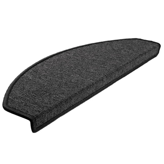 Vidaxl trapmatten 15 st 65x24x4 cm antraciet halfrond groot
