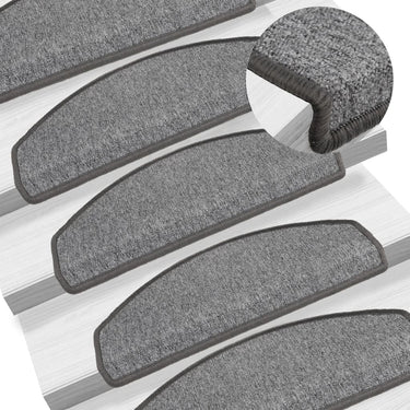 Vidaxl trapmatten 15 st 65x24x4 cm donkergrijs halfrond groot