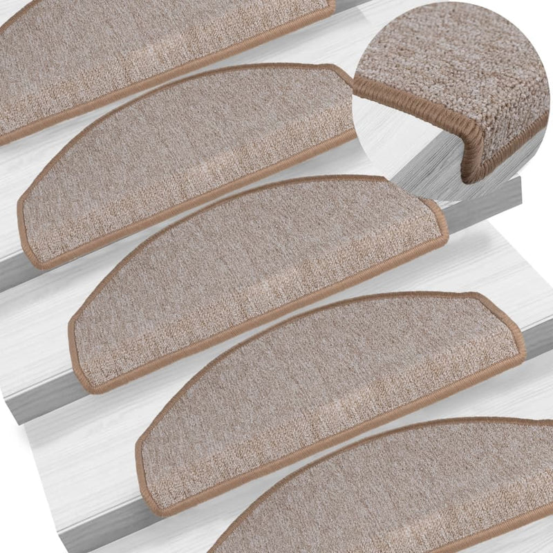 Load image into Gallery viewer, Vidaxl trapmatten 15 st 65x24x4 cm lichtbruin halfrond groot
