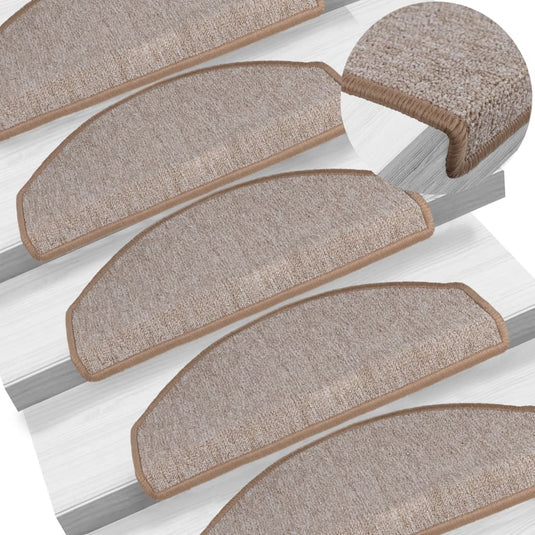 Vidaxl trapmatten 15 st 65x24x4 cm lichtbruin halfrond groot