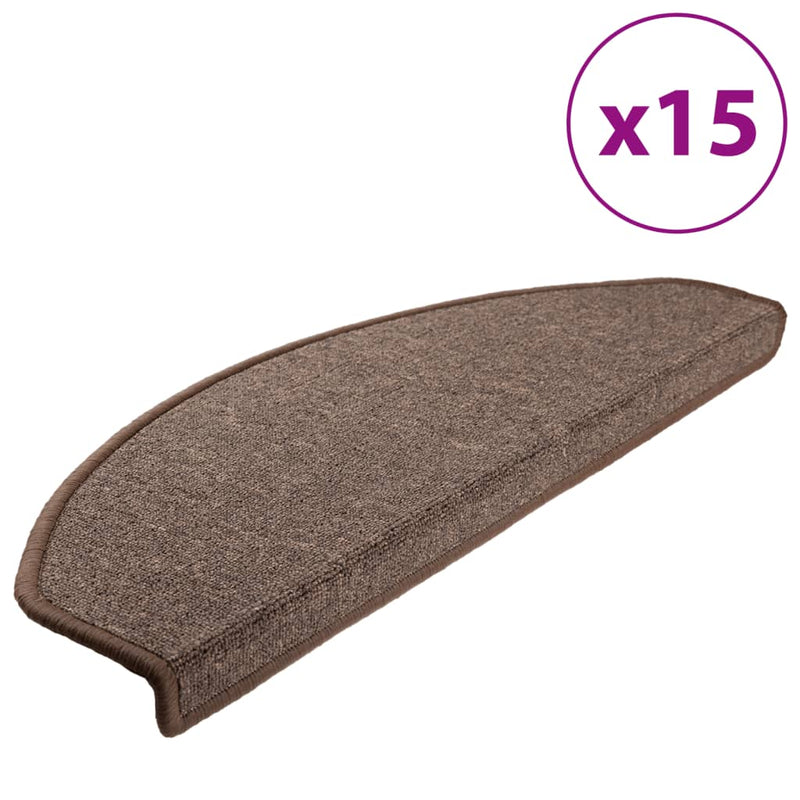 Load image into Gallery viewer, Vidaxl trapmatten 15 st 65x24x4 cm koffiebruin halfrond groot
