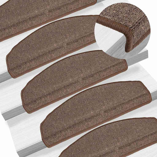 Vidaxl trapmatten 15 st 65x24x4 cm koffiebruin halfrond groot