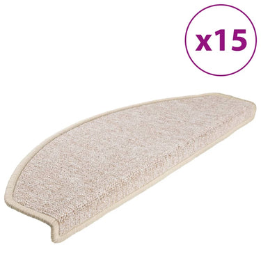 Vidaxl trapmatten 15 st 65x24x4 cm taupe halfrond groot