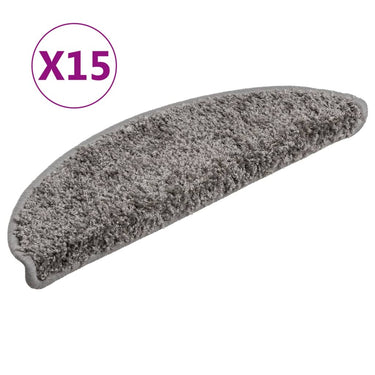 Vidaxl trapmatten 15 st 56x17x3 cm grijs halfrond