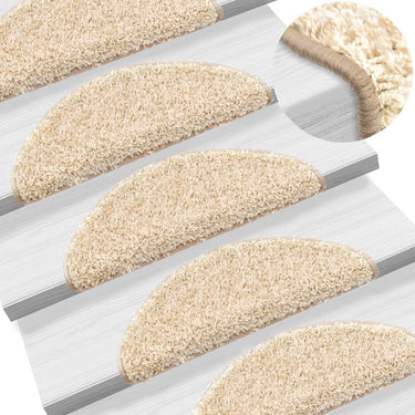 Vidaxl trapmatten 15 st 56x17x3 cm crème halfrond