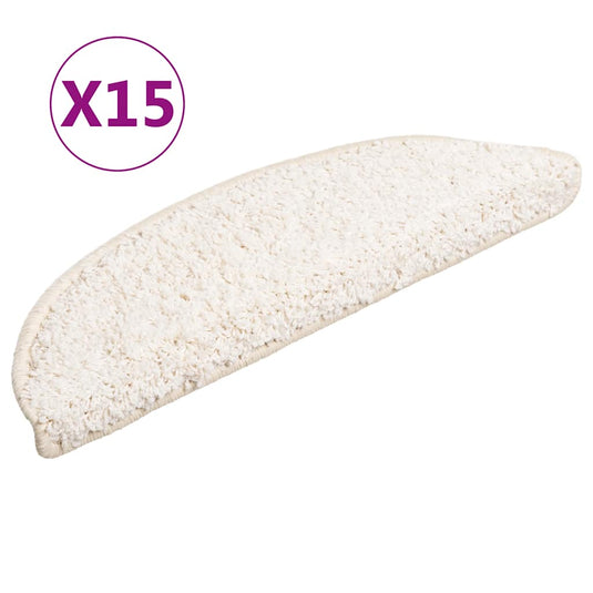 Vidaxl trapmatten 15 st 56x17x3 cm wit halfrond