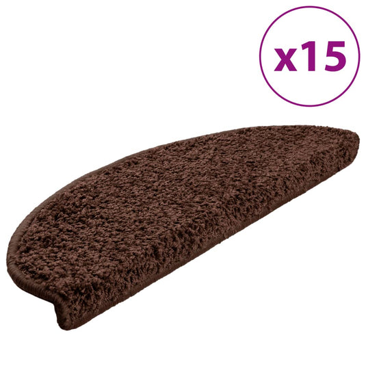 Vidaxl trapmatten 15 st 65x21x4 cm bruin halfrond groot