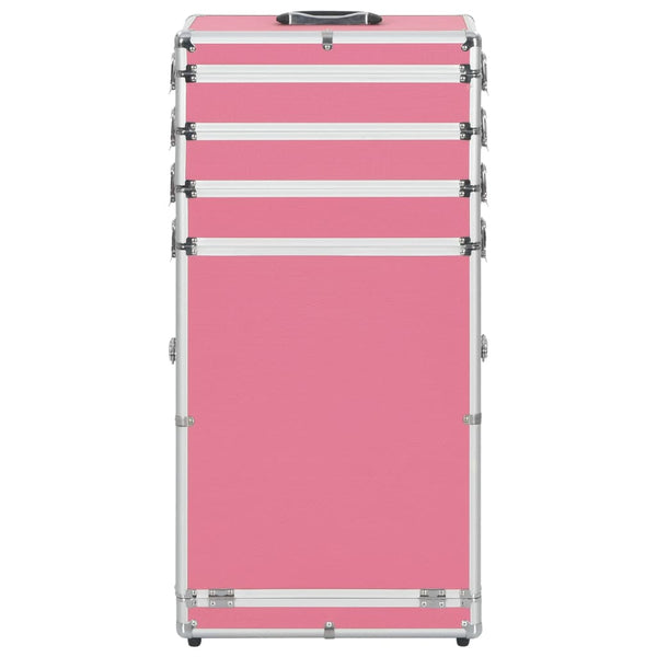 VidaXL Make-up trolley aluminium roze