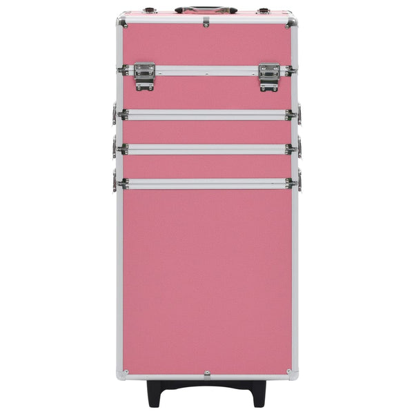 VidaXL Make-up trolley aluminium roze