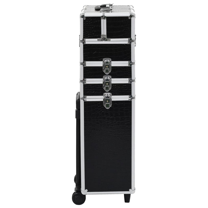 Load image into Gallery viewer, Vidaxl make-up trolley aluminium zwart met krokodillenpatroon
