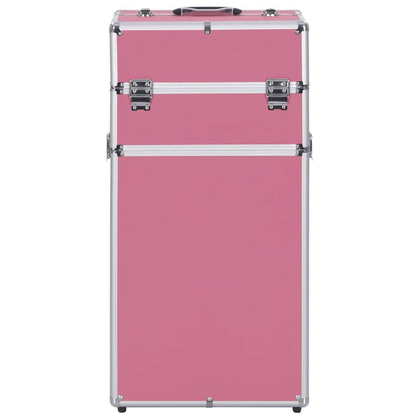 VidaXL Make-up trolley aluminium roze