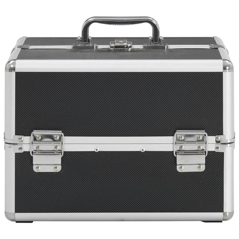 Load image into Gallery viewer, Vidaxl make-up koffer 22x30x21 cm aluminium zwart

