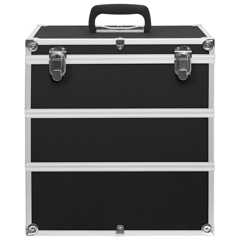Load image into Gallery viewer, Vidaxl make-up koffer 37x24x40 cm aluminium zwart
