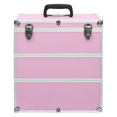 VidaXL Make-up koffer 37x24x40 cm aluminium roze