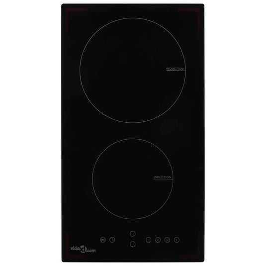 Vidaxl inductiekookplaat met 2 kookzones aanraakbediening 3500 w glas