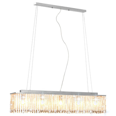 Vidaxl plafondlamp met kristallen kralen 104 cm zilverkleurig