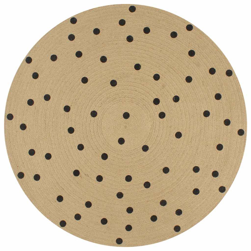 Load image into Gallery viewer, Vidaxl vloerkleed handgemaakt met print polkadot 90 cm jute
