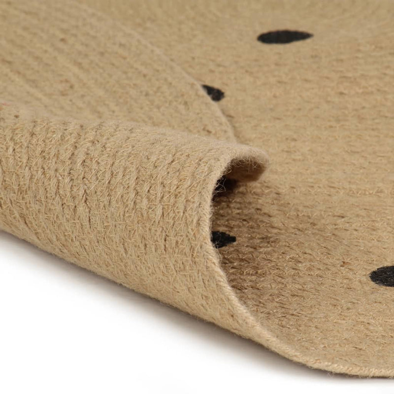 Load image into Gallery viewer, Vidaxl vloerkleed handgemaakt met print polkadot 150 cm jute
