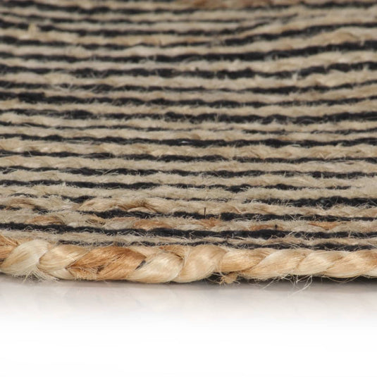 Vidaxl vloerkleed handgemaakt met spiraal ontwerp 150 cm jute zwart