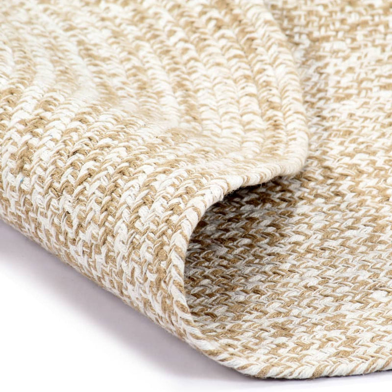 Load image into Gallery viewer, Vidaxl vloerkleed handgemaakt 90 cm jute wit en naturel
