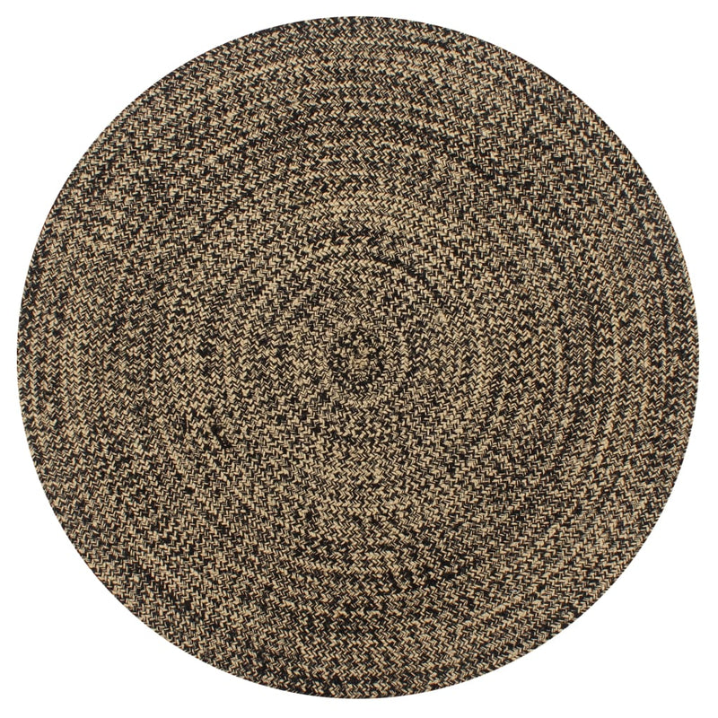 Load image into Gallery viewer, Vidaxl vloerkleed handgemaakt 90 cm jute zwart en naturel
