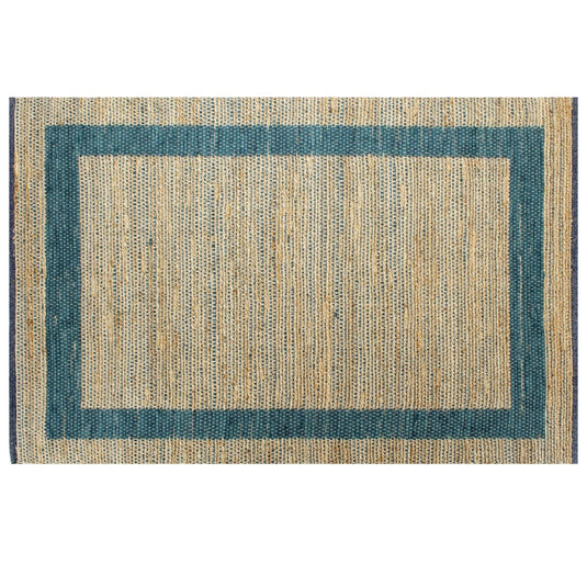 VidaXL Vloerkleed handgemaakt 80x160 cm jute blauw