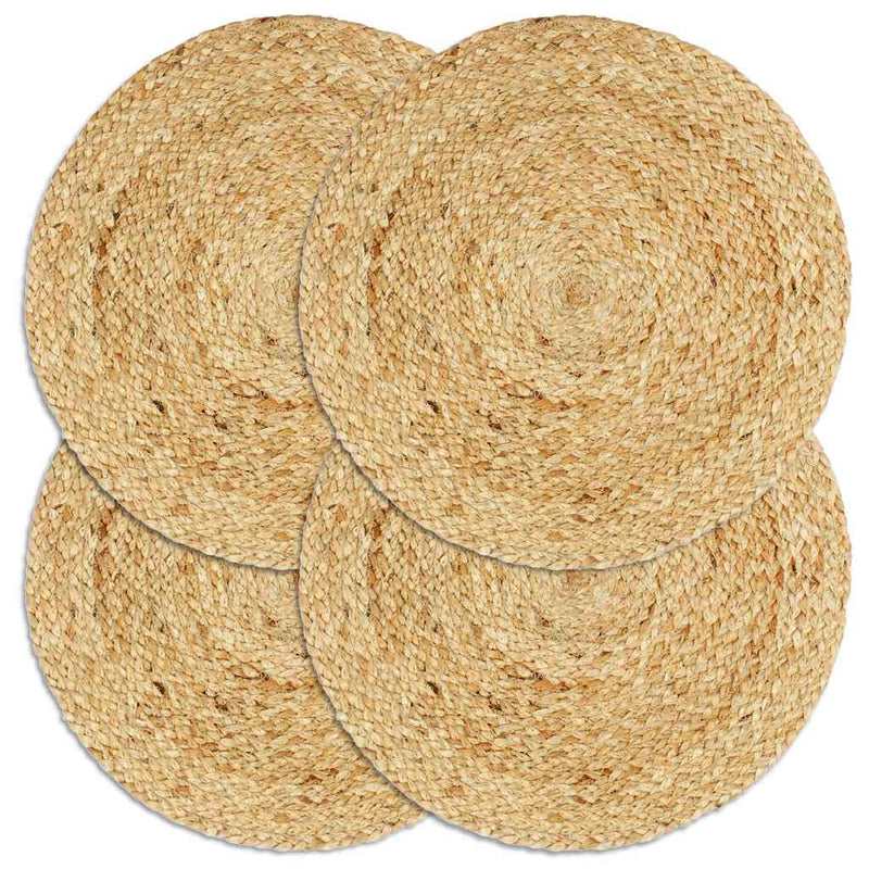 Load image into Gallery viewer, Vidaxl placemats 4 st rond 38 cm jute natuurlijk
