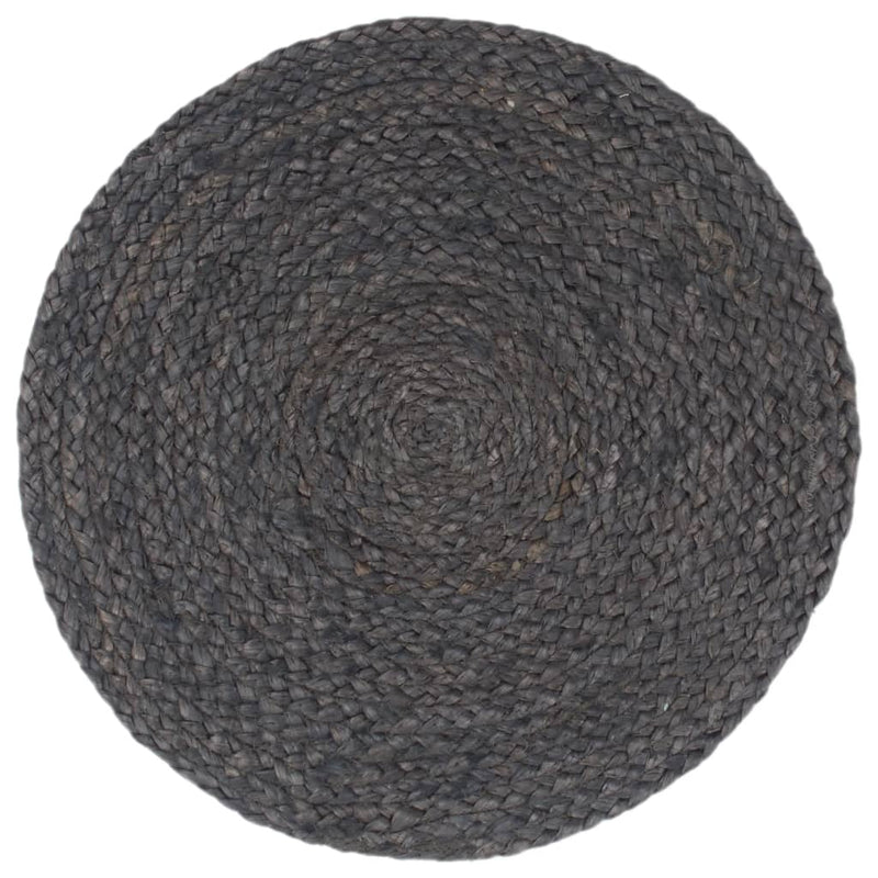Load image into Gallery viewer, Vidaxl placemats 6 st rond 38 cm jute donkergrijs
