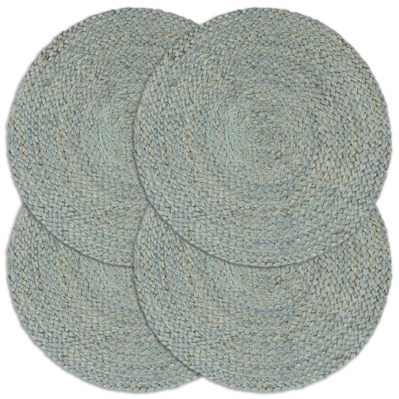 Load image into Gallery viewer, Vidaxl placemats 4 st rond 38 cm jute olijfgroen
